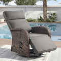 Zero Gravity Patio Swivel Rocking Recliner Chair - Wicker Outdoor Lounge Chair with Adjustable Backrest & Footrest, All Weather Reclining Rocker Chairs with Thick Cushion for Pool Deck Gray by JelwalyPatioFurnitureSet