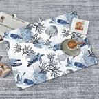 Navy Blue White Sea Turtle & Coral Dish Drying Mats - Image 4