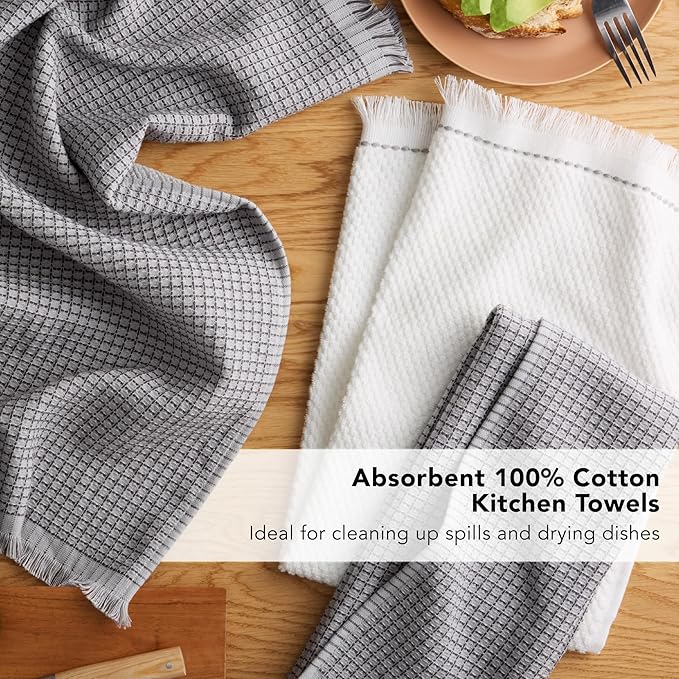 KitchenAid Gourmet Series Gridlines Kitchen Towels 3-Pack Set, 100% Cotton - Image 7