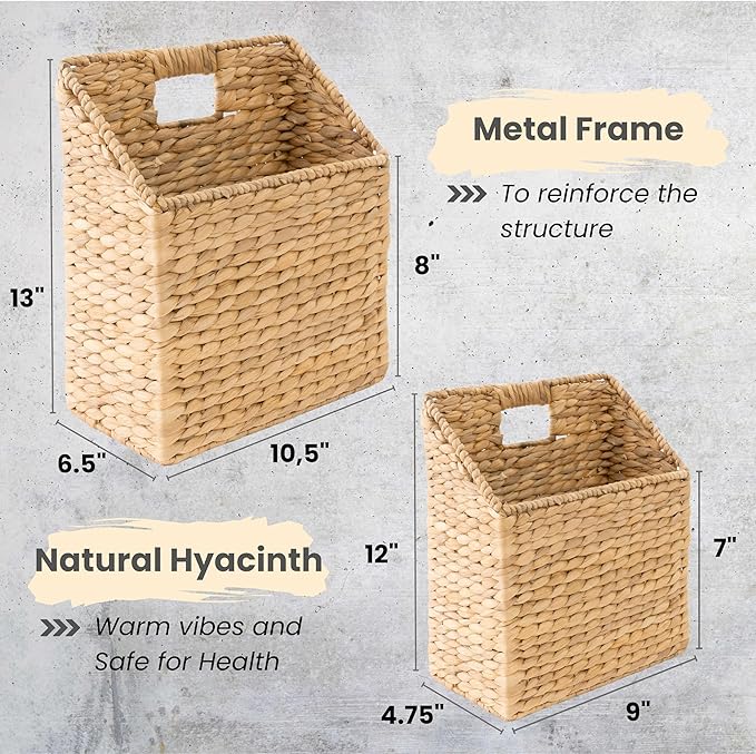 KOLWOVEN Wicker Hanging Storage Baskets, Mail Baskets - Image 3