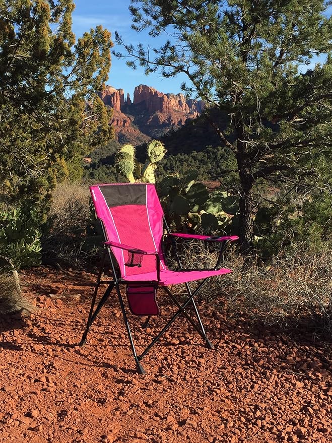 Kijaro Dual Lock Portable Camping Chairs - Enjoy the Outdoors with a Versatile Folding Chair for Sports, Lawn - Dual Lock Feature Locks Position – Hanami Pink - Image 2