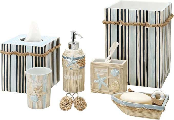 Zenna Home Shower Curtain Hooks Seaside Serenity Bath Accessories - Image 3