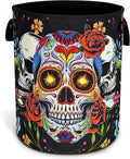 Sugar Skull Laundry Basket Skeleton Print Oxford Cloth Laundry Hamper by Unknown