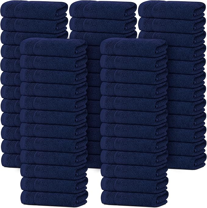 Tens Towels Pack of 60 Washcloths, 12 x 12 Inches, Lighter Weight, Quick to Dry by TensTowels