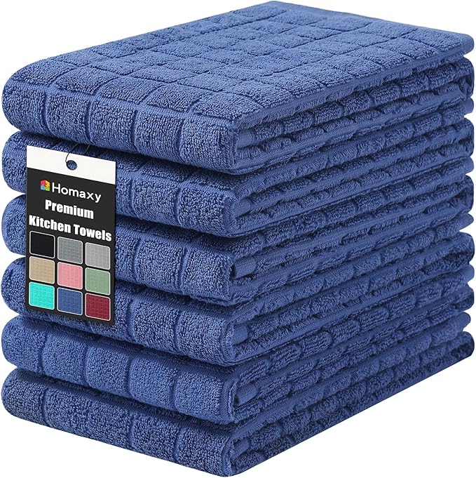 Homaxy Premium Cotton Kitchen Towels 16"x 28", Large Natural Ring Spun 390 GSM by Homaxy