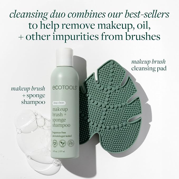 EcoTools Makeup Brush Cleansing Pad + Deep Clean Shampoo Bundle, Brush Cleaner - Image 2