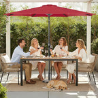 Simple Deluxe 9' Patio Umbrella Outdoor Table Market Yard Umbrella with Push Button Tilt/Crank - Image 6