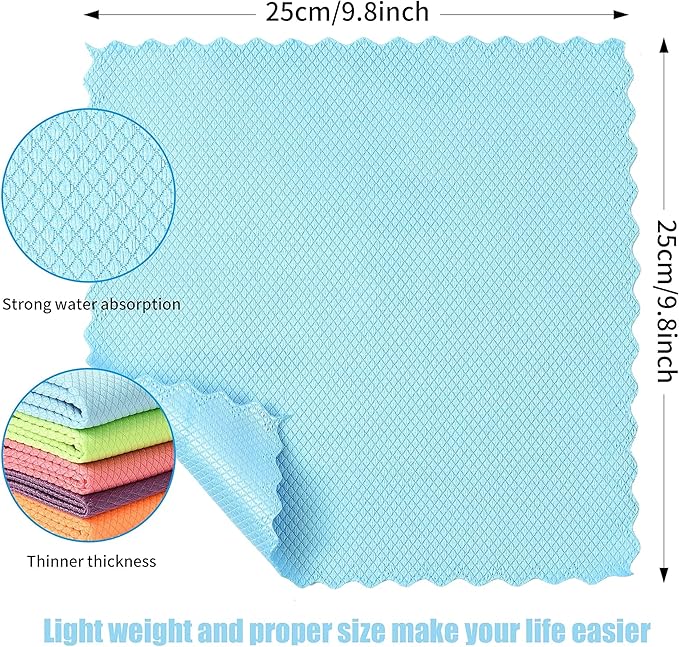 Streak-Free Miracle Cleaning Cloths, 20 Pack Fish Scale Cleaning Cloth Reusable - Image 5