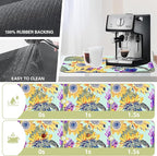 Dish Drying Mat Watercolor Sunflowers Irisflowers Floral Kitchen Mat 16"x24" - Image 3