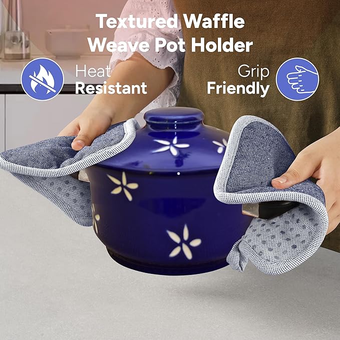 Casa Platino Silicone Oven Mitts & Potholders, 4-Piece – Pot Holders and Oven - Image 5