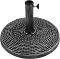 Yaheetech 22 lbs Outdoor Umbrella Base, 18" Round Resin Patio Umbrella Stand, Heavy Duty Market Umbrella Base Stand for Garden & Backyard, Rustic Silver by Yaheetech