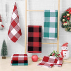 Homaxy 100% Cotton Waffle Weave Check Plaid Kitchen Towels, 13 x 28 Inches - Image 4