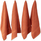 DII Basic Terry Collection Waffle Dishtowel Set, Solid Spice, 4 Piece by DII