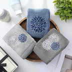 Dahlia Flower Hand Towels Farmhouse Bathroom Towels 14x29 Inch Embroidered - Image 6