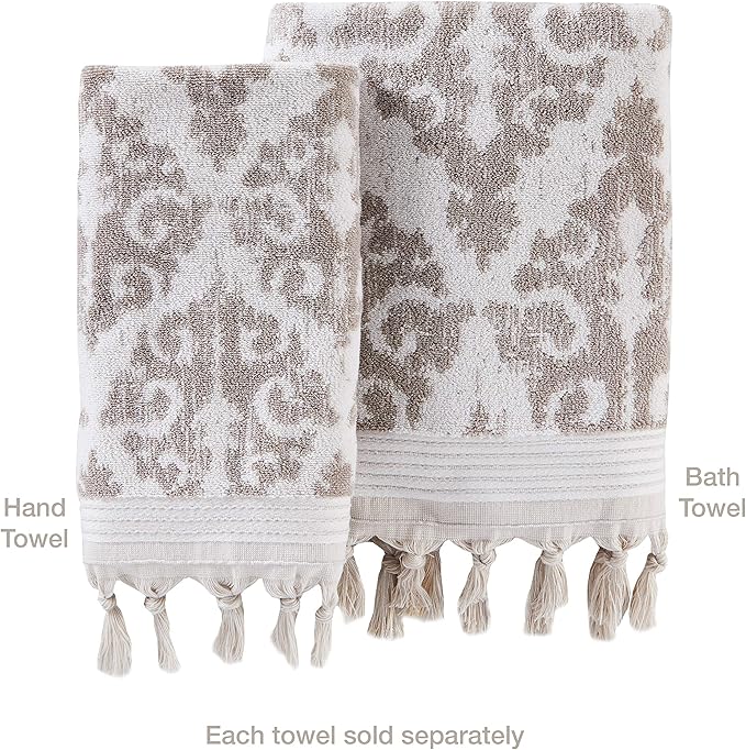 SKL Home Mirage Fringe 100% Turkish Cotton Hand Towel, 16x26 in - Image 4