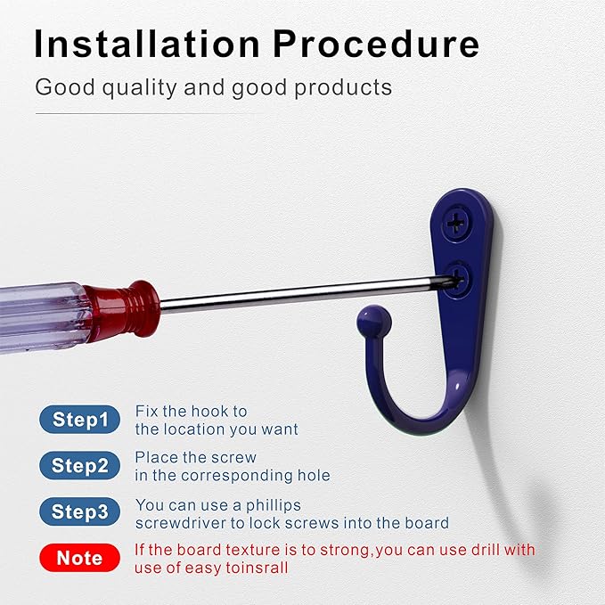 15-Pack Coat Hooks with 30 Screws | Heavy Duty Wall Mounted - Image 6