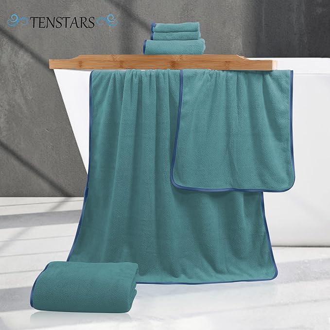 TENSTARS Luxury Silk Hemming Towel Set - Image 2