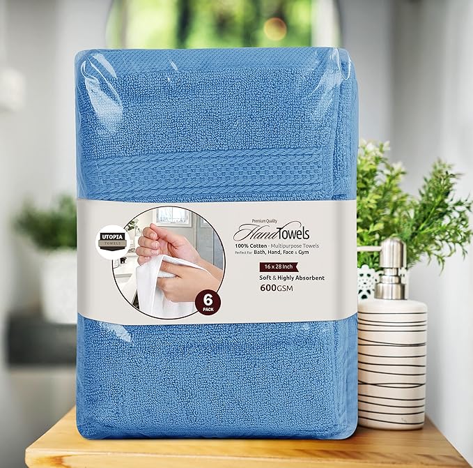 Utopia Towels 6 Pack Premium Hand Towels Set, 16 by 28 inches, 100% Ring Spun - Image 8