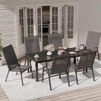 Patio Chairs Set of 6, Stackable Outdoor Dining Chairs for All Weather, Metal Modern Outside Furniture Chair for Pool Side, Garden, Backyard Deck, Dark Grey - Image 2