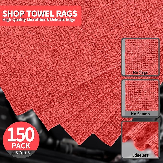 HOMERHYME Microfiber Cleaning Cloth, 150 Pack Cleaning Rags Microfiber Towel - Image 2