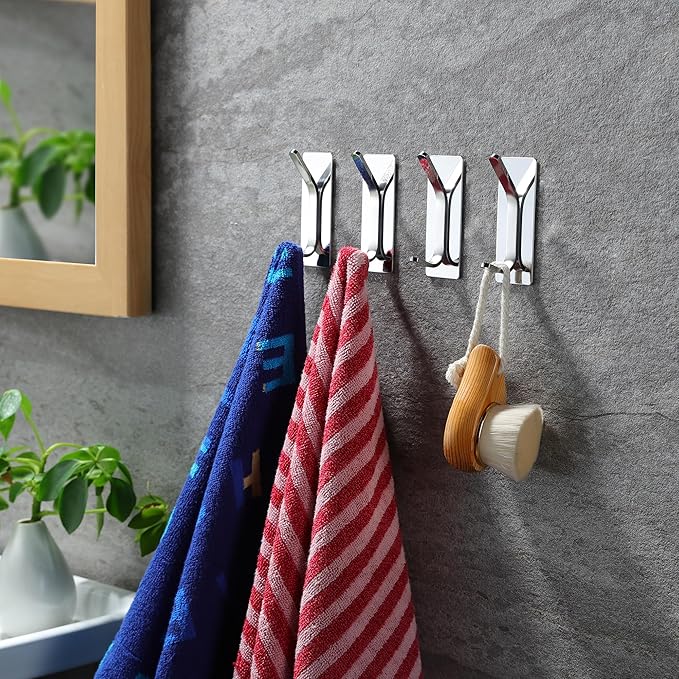 YIGII Adhesive Hooks -4 Packs Wall Hooks - Image 4