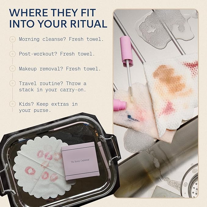 The Skinny Confidential Disposable Face Towels, 20% Polyester - Image 5