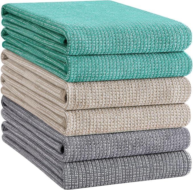 Homaxy Premium Kitchen Towels, Large Cotton Kitchen Hand Towels, Flat and Terry - Image 8