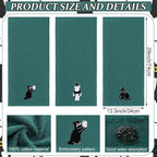3 Pcs Cat Hand Towels for Bathroom Decor Funny Embroidered Black Cat Halloween - Image 2