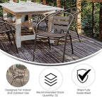 Flash Furniture Lila Bronze Metal Restaurant Stack Chair with Metal Slats - Image 4