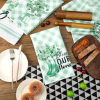 Set of 6 Eucalyptus Kitchen Towels Green Leaves Dishtowels Absorbent Spring - Image 7