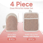Casa Platino Cute Oven Mitts & Pot Holders, 4-Piece – Oven Mitts Heat Resistant - Image 2