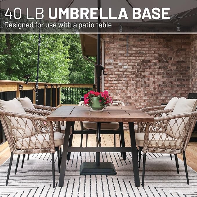 US Weight 40 Pound Umbrella Base - Weighted Umbrella base For Use With Patio Table – Heavy Duty Base- Made in the USA - Image 2