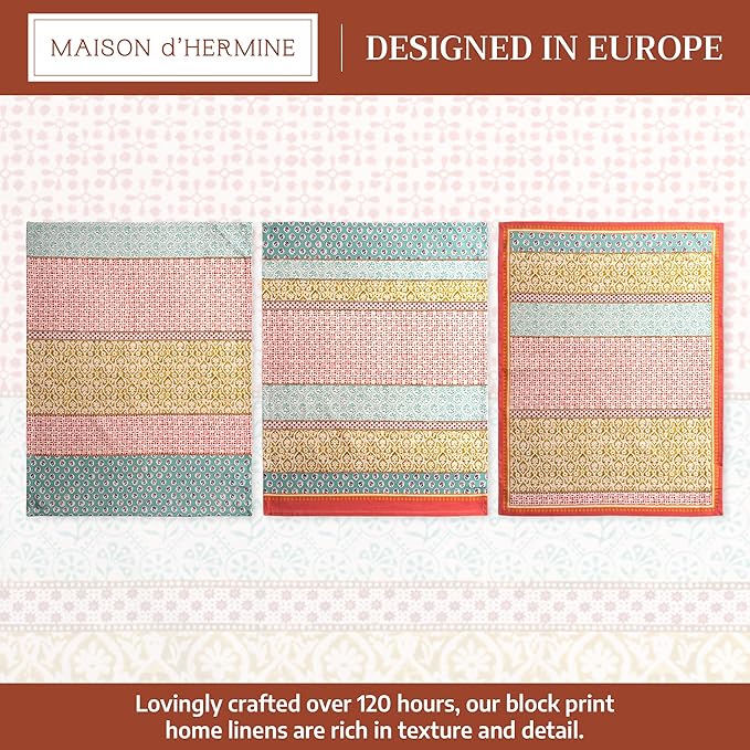 Maison d' Hermine Kitchen Towels Set of 3 100% Cotton 27.50" x 20" Reusable - Image 2