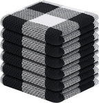 Homaxy 100% Cotton Waffle Weave Check Plaid Dish Cloths, 12 x 12 Inches by Homaxy