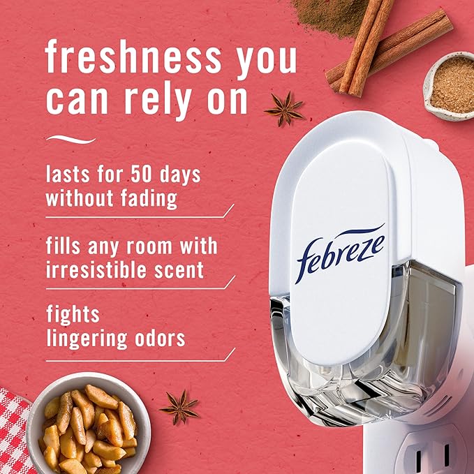 Febreze Odor-Fighting Fade Defy PLUG Air Freshener Baked Cinnamon Apple - Image 2