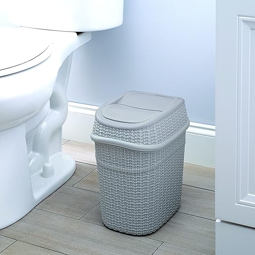 Bath Bliss 9.5 Liter Swing Top Waste Bin Sailor Knot Trash Can | Dimensions: - Image 3