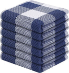 Homaxy 100% Cotton Waffle Weave Check Plaid Dish Cloths, 12 x 12 Inches by Homaxy