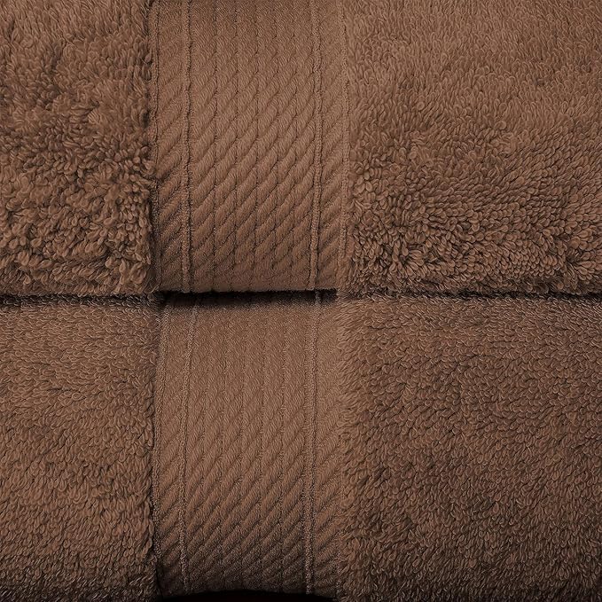 Superior Egyptian Cotton Solid Towel Set, Washcloths 13” x 13”, Hand Towels 20” - Image 4