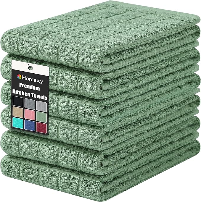 Homaxy Premium Cotton Kitchen Towels 16"x 28", Large Natural Ring Spun 390 GSM by Homaxy