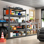 REIBII 2400LBS Garage Shelving Heavy Duty 5 Tier Storage Shelves Adjustable Garage Shelves, Utility Rack Shelf, Shelving Units for Storage Warehouse Pantry Closet, 35.5" W x 11.9" D x 72" H, 2 Pack - Image 8