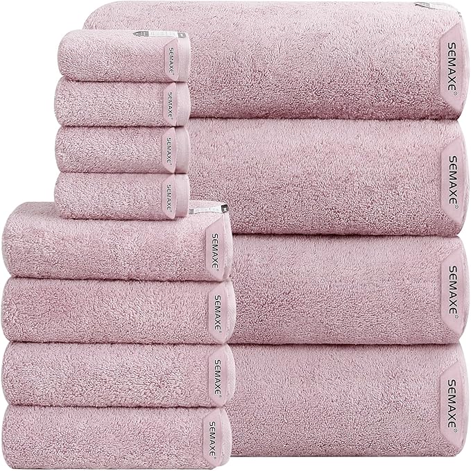 SEMAXE 12-Piece Family Bathroom Towel Set by SEMAXE