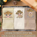 3 Pcs Mini Baby Highland Cow Hand Towels - Image 6