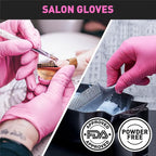 OKIAAS Black/Pink Vinyl Disposable Gloves Latex Free, Food Grade, 5 mil - Image 4