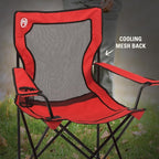 Coleman Broadband Mesh Quad Camping Chair with Carry Bag & Cup Holder, Cooling Mesh Back with Adjustable Arms, Great for Camping, Tailgating, Firepits, Patio, & More - Image 5