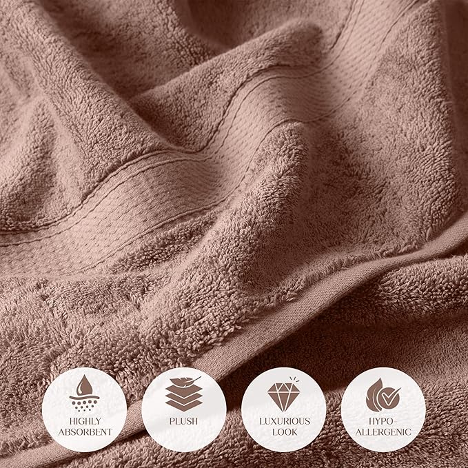 Superior Egyptian Cotton Pile Bath Towels, Ultra Soft Luxury Towel, Thick Plush - Image 6