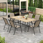 Patio Chairs Set of 8, Stackable Outdoor Dining Chairs for All Weather Textilene Fabric & Metal Frame, Outdoor Chairs Set for Backyard Deck Garden (Brown, Set of 8) - Image 7