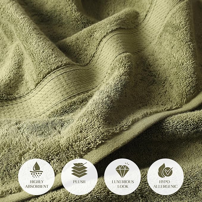 SUPERIOR Egyptian Cotton Pile Bath Towel Set of 2, Ultra Soft Luxury Towels - Image 7
