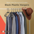 Black Plastic Hangers 5 Pack– Heavy-Duty Plastic Hangers Slim and Space-Saving - Image 8