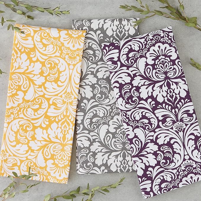 DII Cotton Dish Towel Set Damask Print - Image 6
