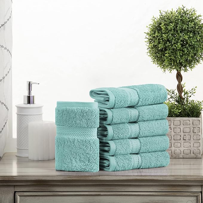 SUPERIOR Solid Egyptian Cotton Face Towel Set - Image 2